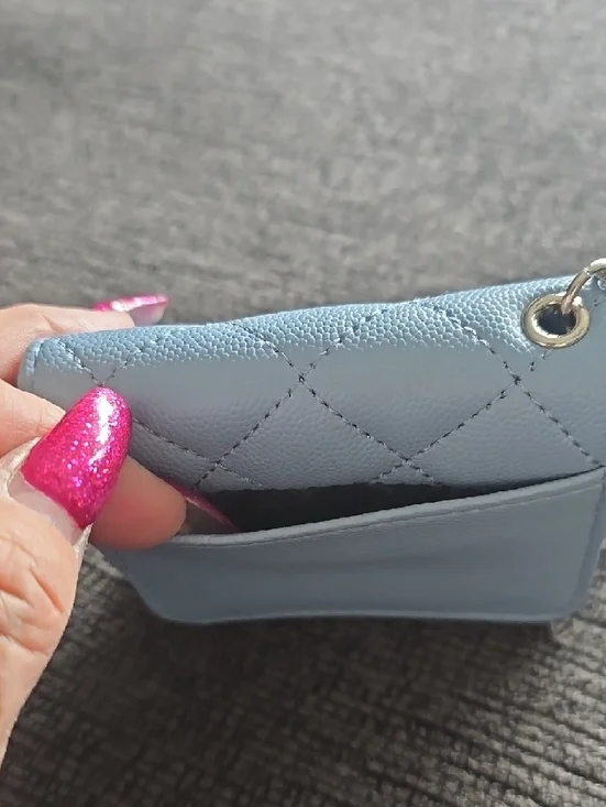 Steve Madden Quilted Mini Pouch - Powder Blue - Picture 3 of 7